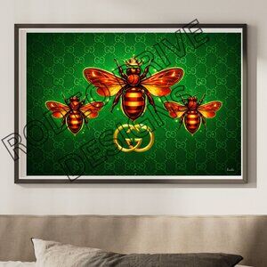Queen Bee 36x24 Luxury Honey Wall Art Print